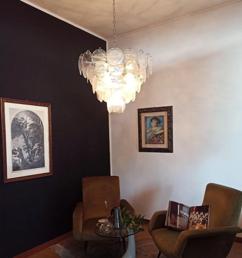 Murano Disc Iridescent Chandelier - Yiarolight