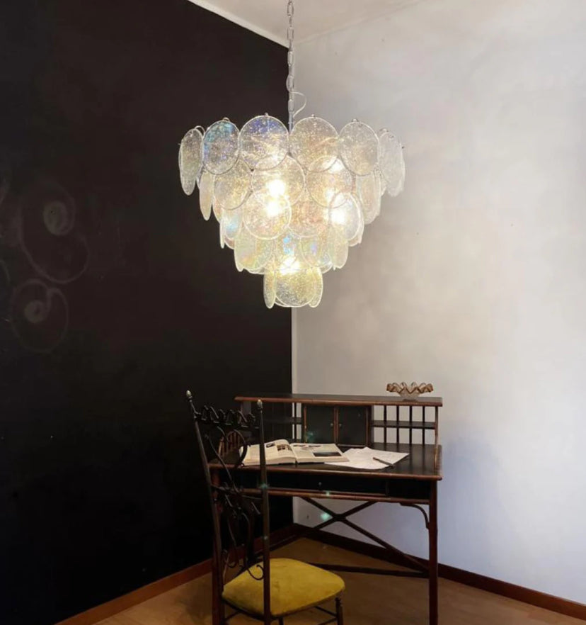 Murano Disc Iridescent Chandelier - Yiarolight