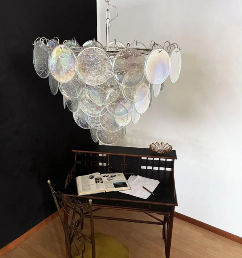 Murano Disc Iridescent Chandelier - Yiarolight