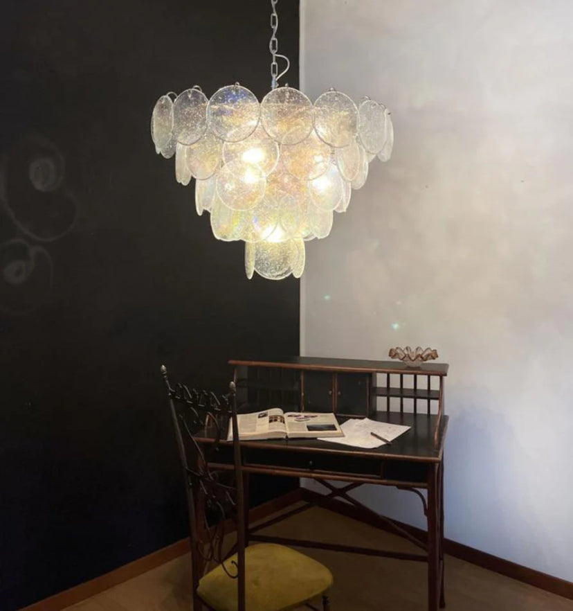 Murano Disc Iridescent Chandelier - Yiarolight