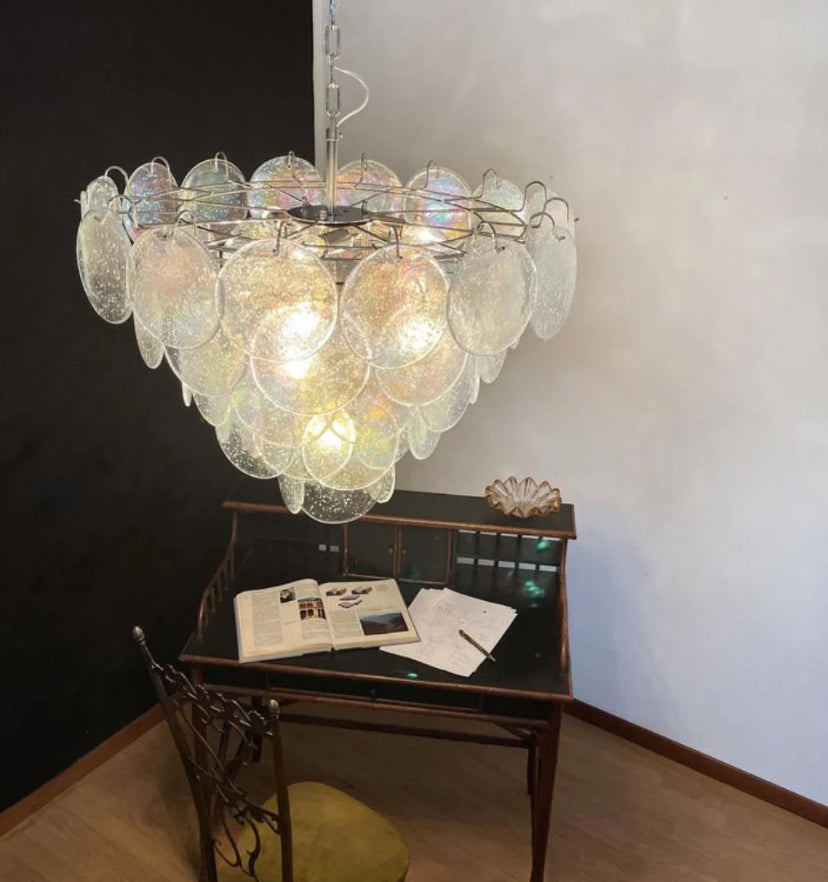 Murano Disc Iridescent Chandelier - Yiarolight