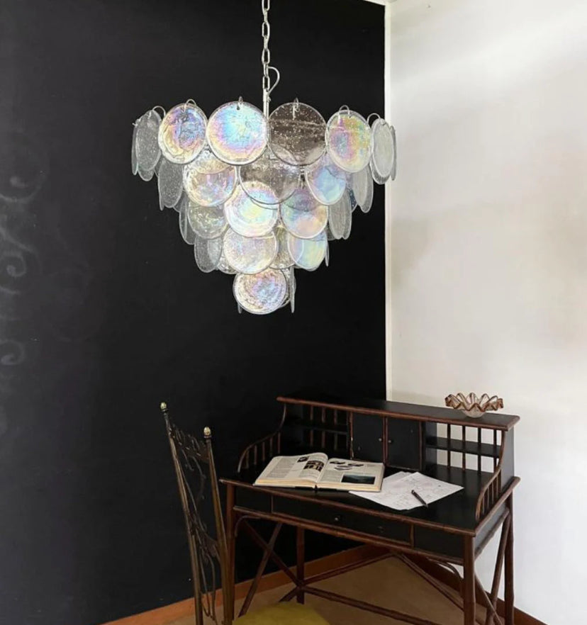 Murano Disc Iridescent Chandelier - Yiarolight