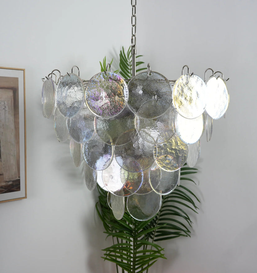 Murano Disc Iridescent Chandelier - Yiarolight