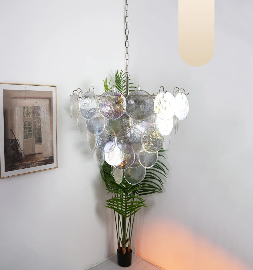 Murano Disc Iridescent Chandelier - Yiarolight
