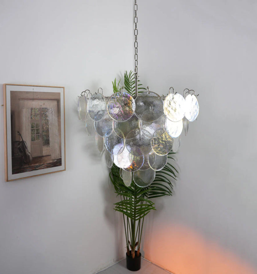 Murano Disc Iridescent Chandelier - Yiarolight
