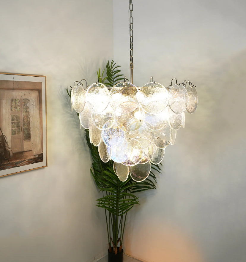 Murano Disc Iridescent Chandelier - Yiarolight