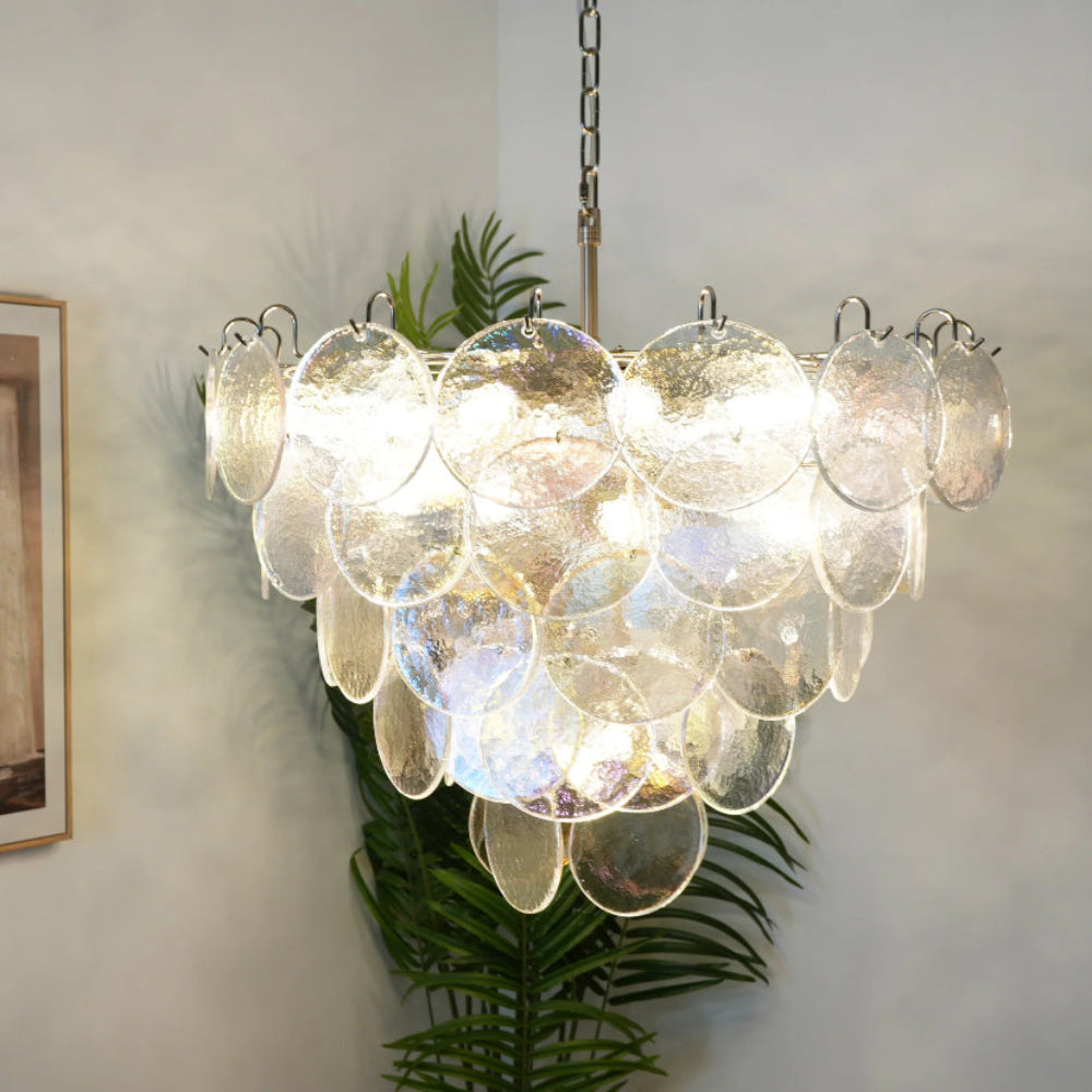 Murano Disc Iridescent Chandelier - Yiarolight