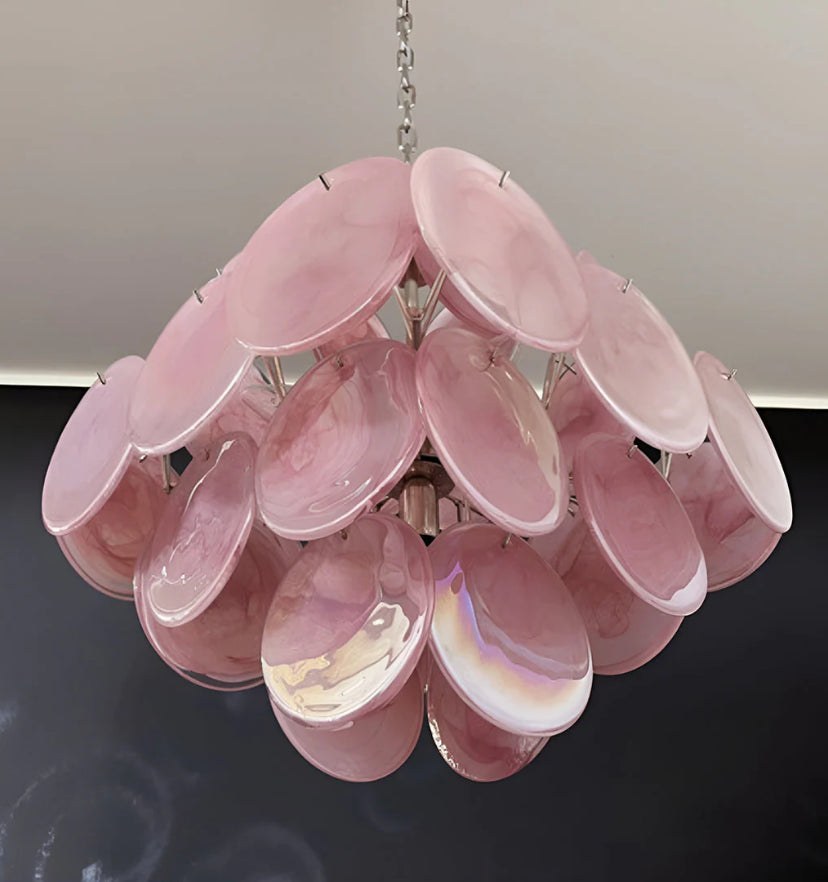 Murano Pink Disks Chandelier - Yiarolight