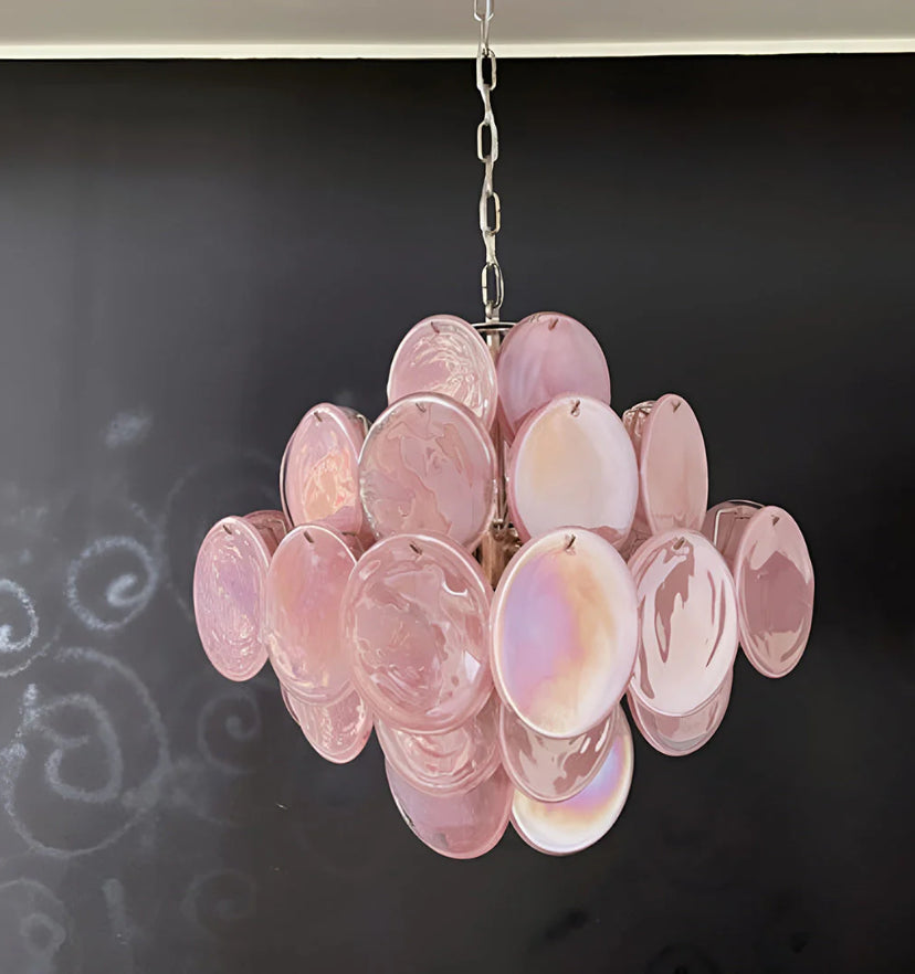 Murano Pink Disks Chandelier - Yiarolight