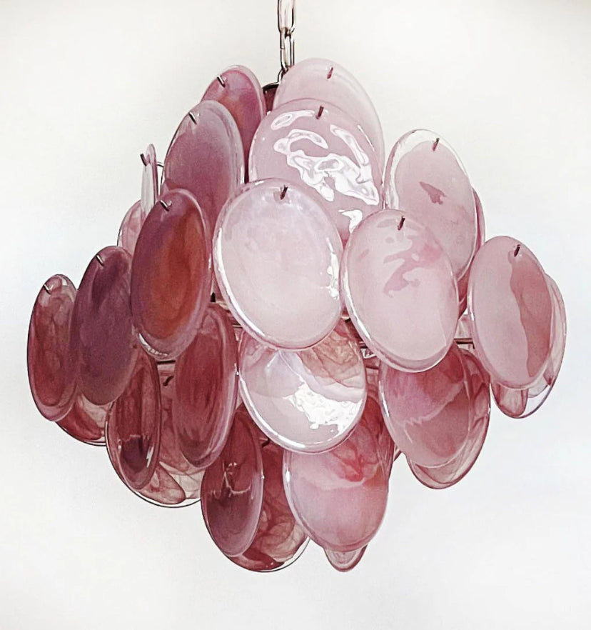 Murano Pink Disks Chandelier - Yiarolight