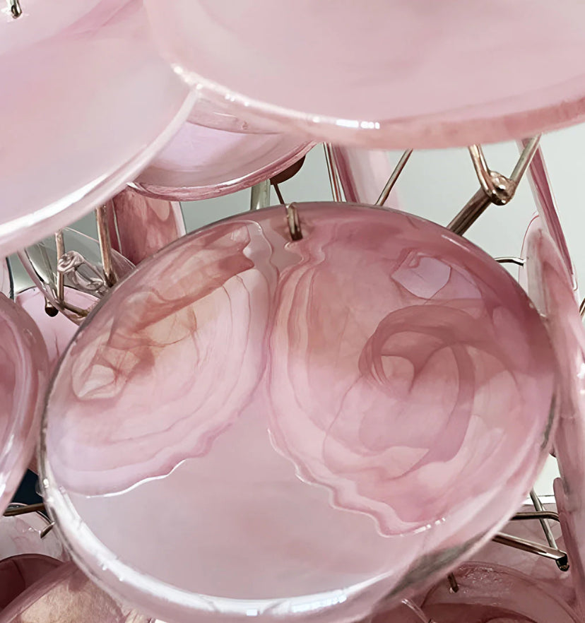 Murano Pink Disks Chandelier - Yiarolight