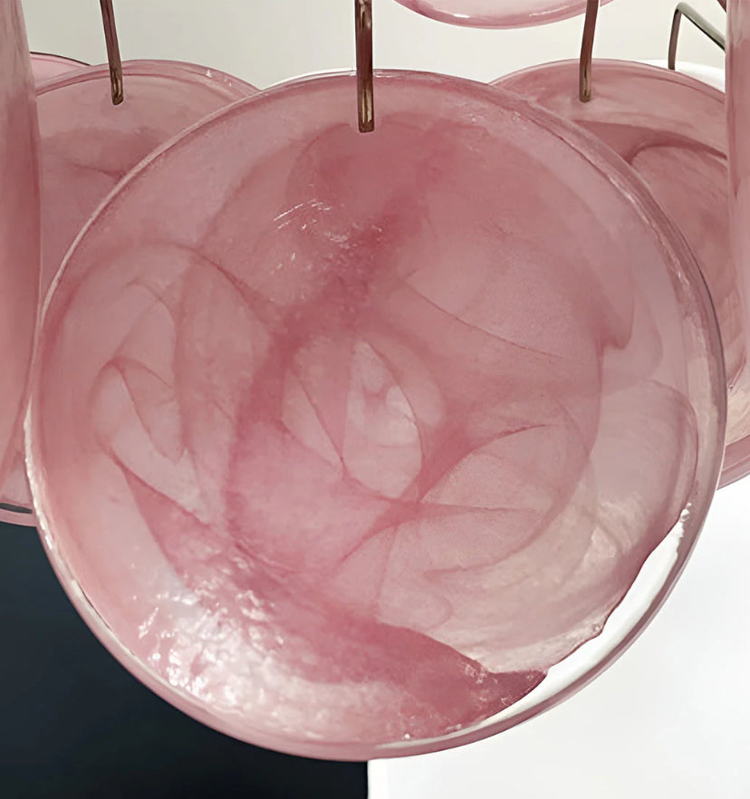 Murano Pink Disks Chandelier - Yiarolight