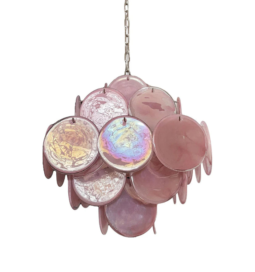 Murano Pink Disks Chandelier - Yiarolight