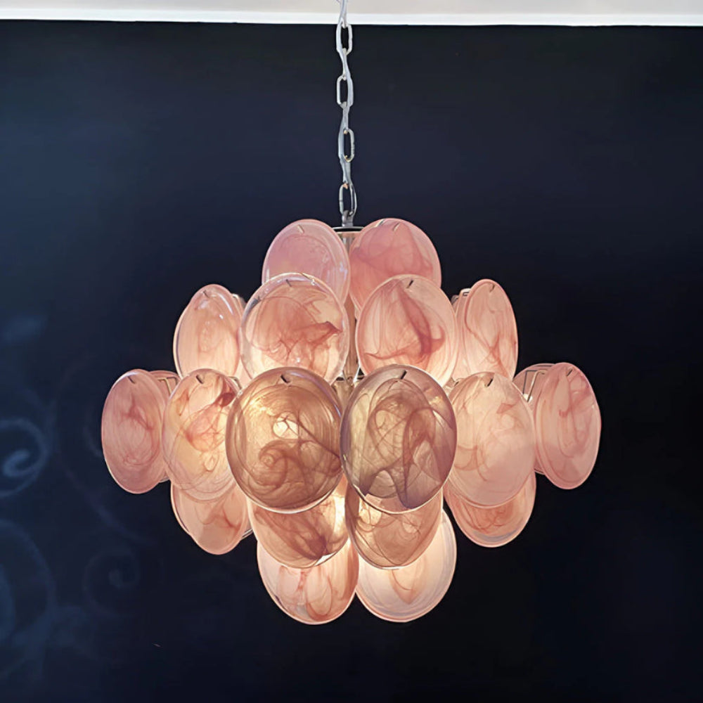 Murano Pink Disks Chandelier - Yiarolight