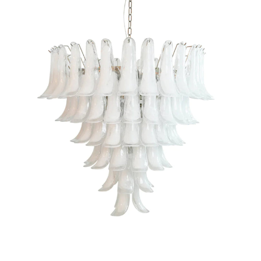 Murano White Glass Petals Chandelier - Yiarolight