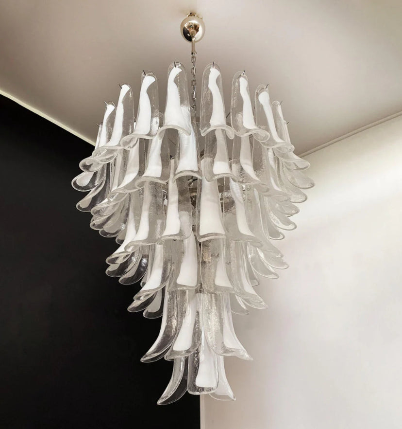 Murano White Glass Petals Chandelier - Yiarolight