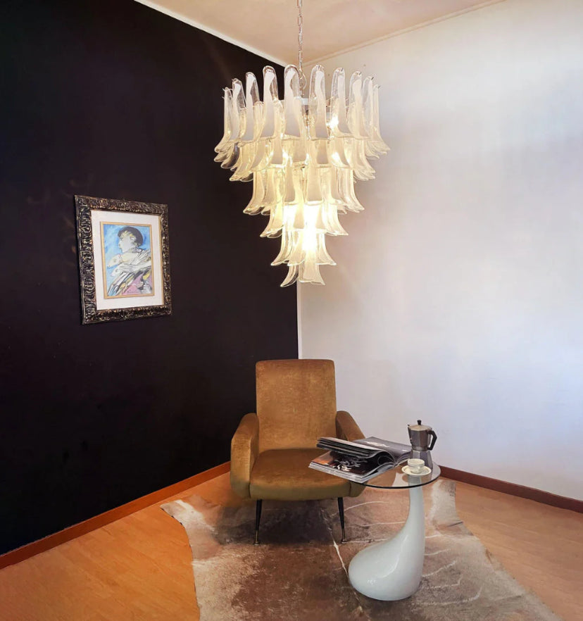 Murano White Glass Petals Chandelier - Yiarolight