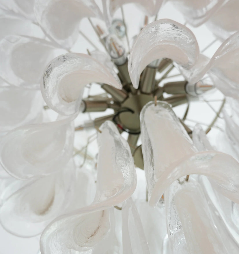 Murano White Glass Petals Chandelier - Yiarolight