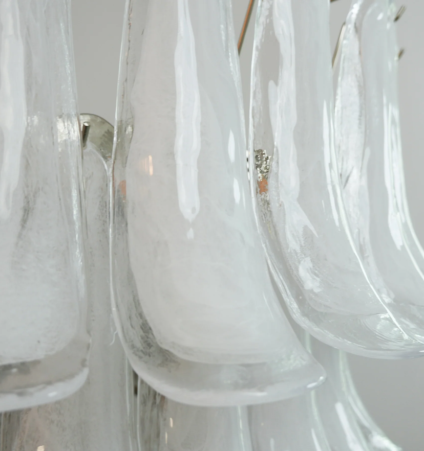 Murano White Glass Petals Chandelier - Yiarolight