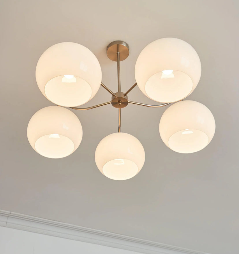 Nickel Glass Persimmon Chandelier - Yiarolight
