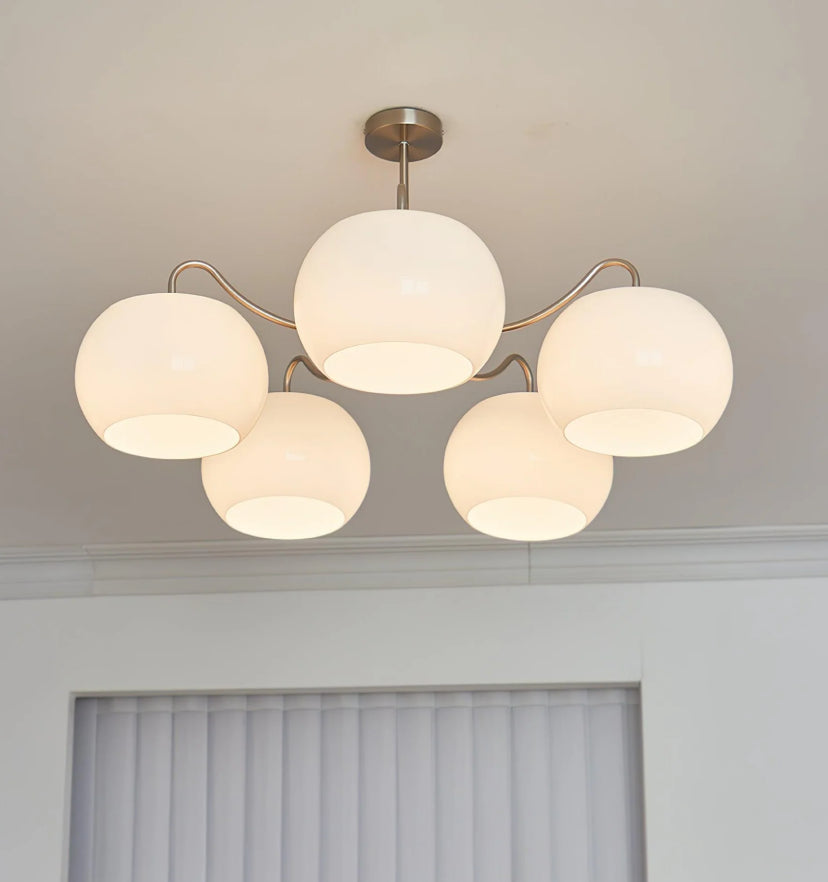Nickel Glass Persimmon Chandelier - Yiarolight