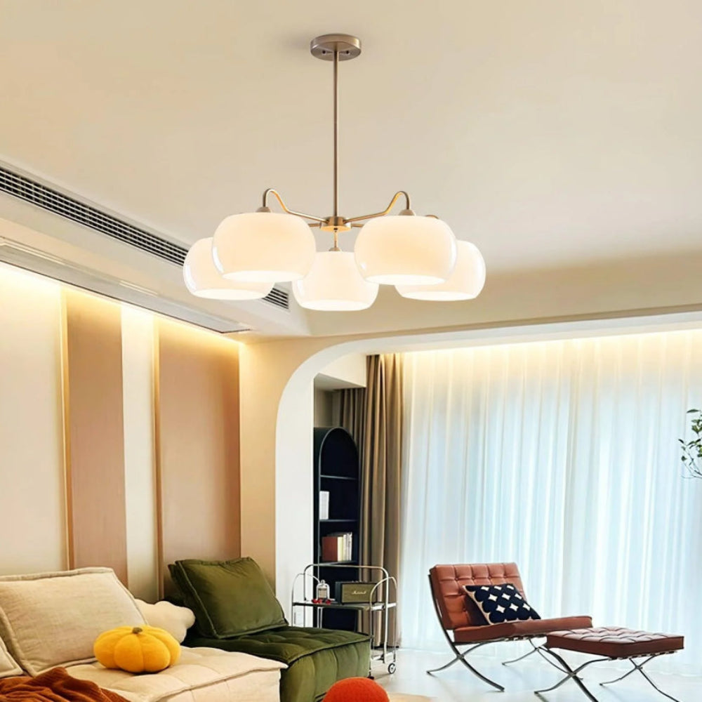 Nickel Glass Persimmon Chandelier - Yiarolight