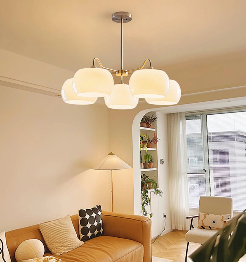 Nickel Glass Persimmon Chandelier - Yiarolight