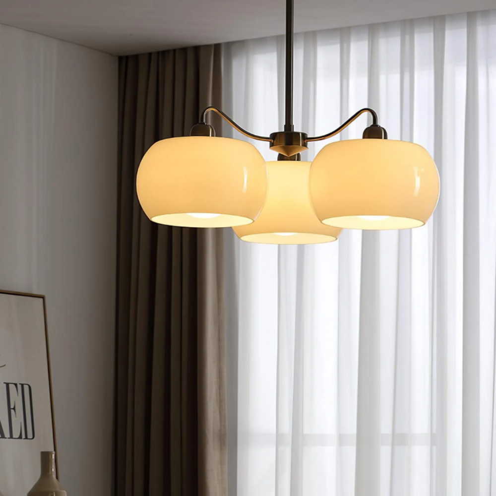 Nickel Glass Persimmon Chandelier - Yiarolight
