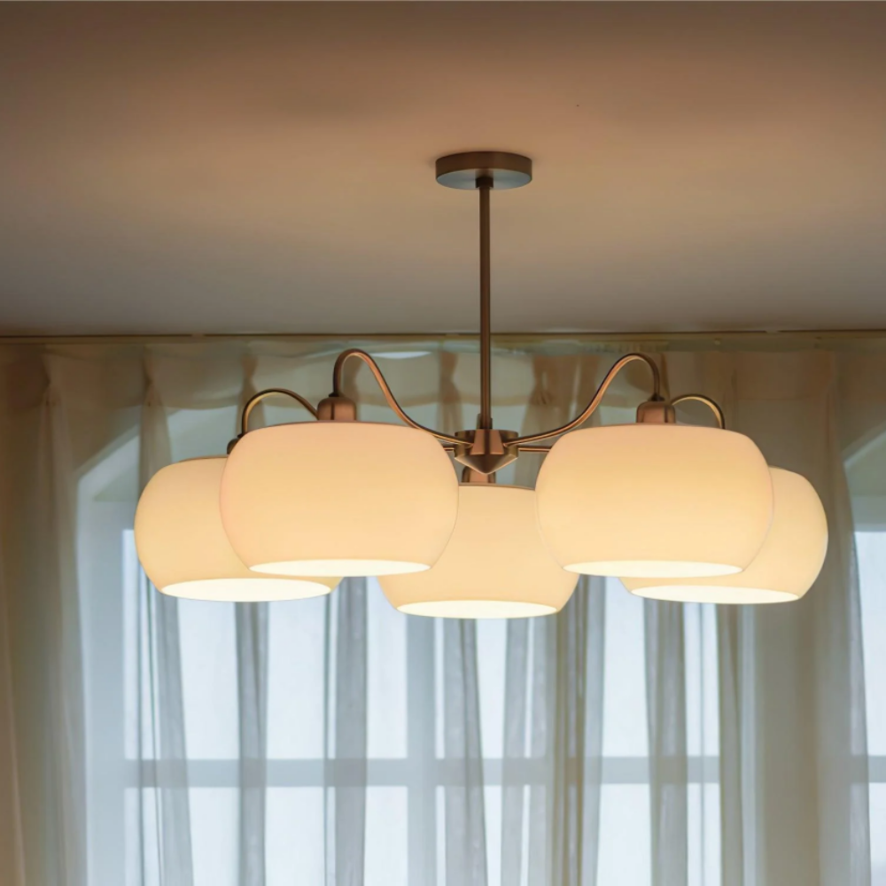 Nickel Glass Persimmon Chandelier - Yiarolight