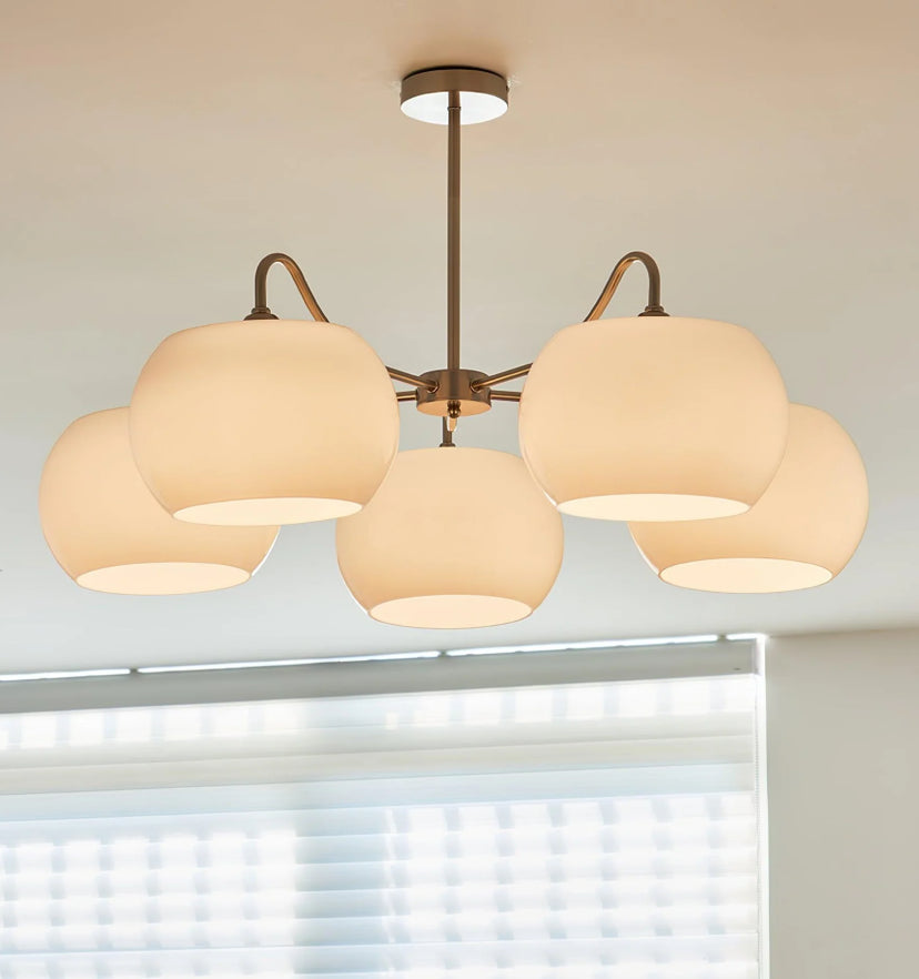 Nickel Glass Persimmon Chandelier - Yiarolight
