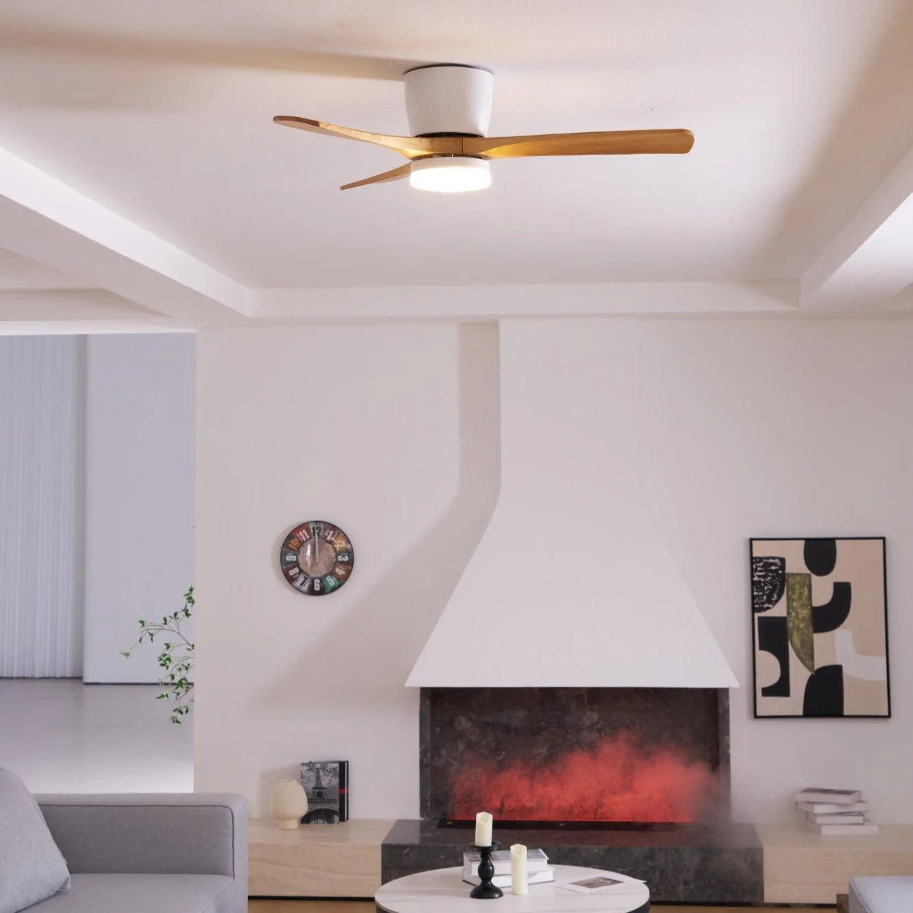 Nordic Wooden 42"/48"/52" Ceiling Fan Light - Yiarolight