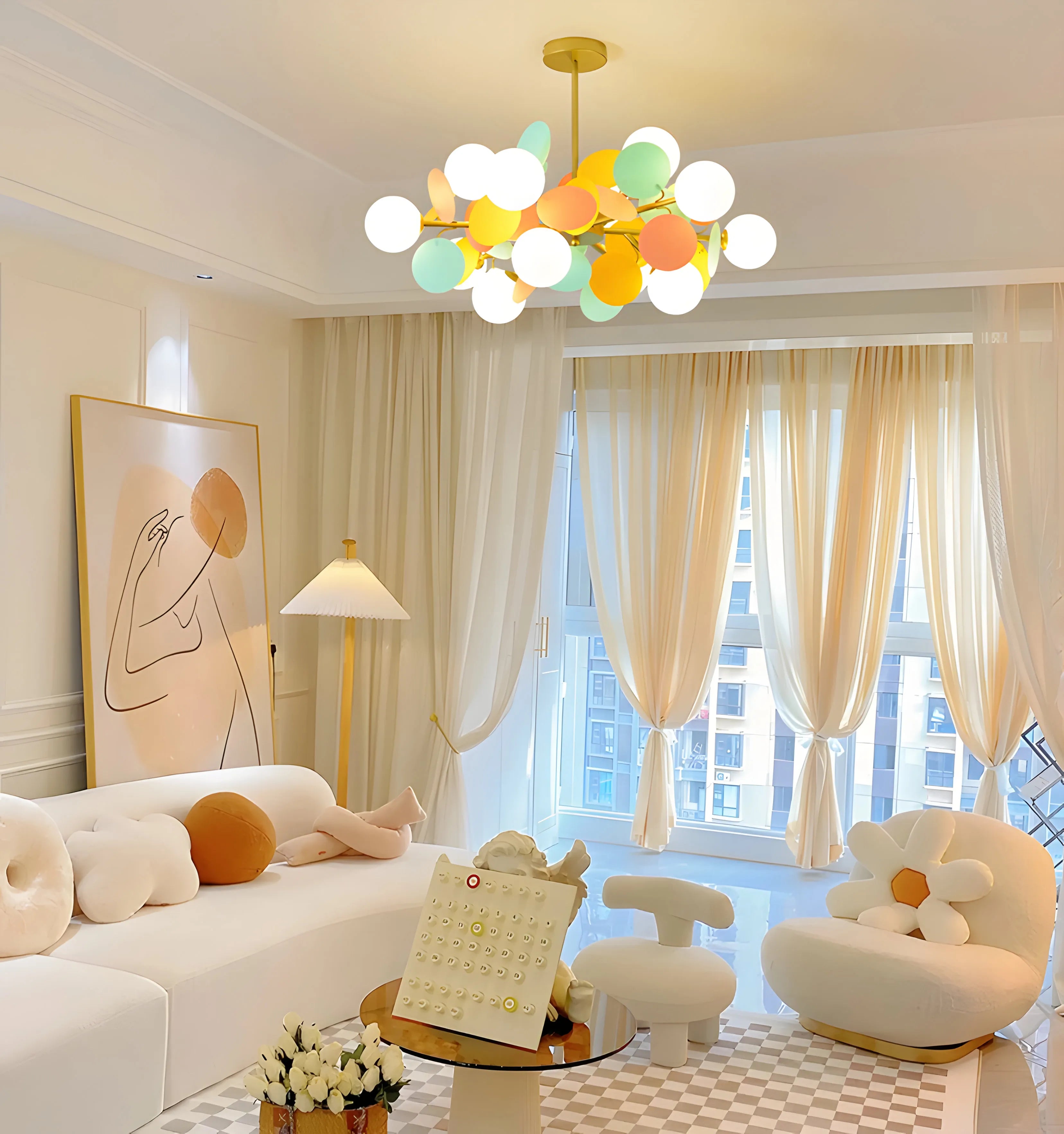 Off White Tree Chandelier - Yiarolight