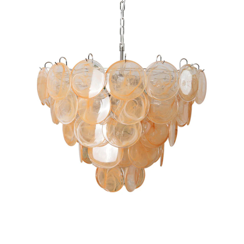 Orange Murano Disc Chandelier - Yiarolight