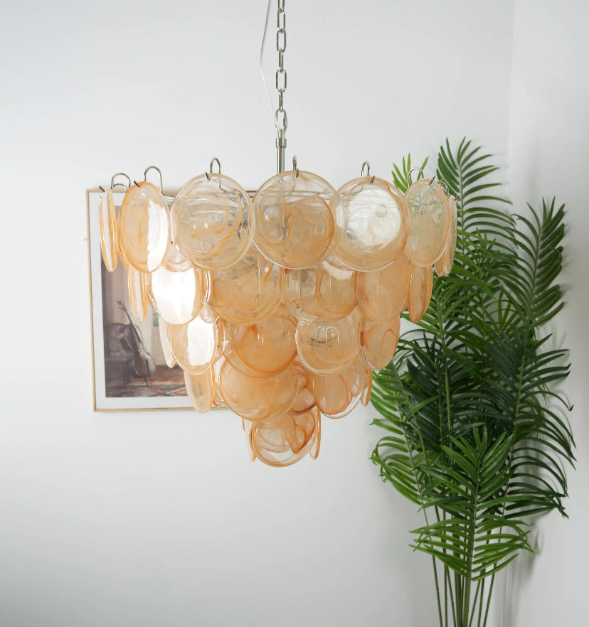 Orange Murano Disc Chandelier - Yiarolight