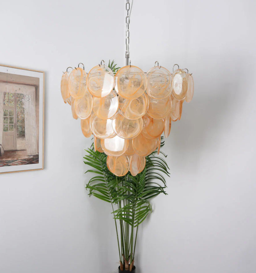 Orange Murano Disc Chandelier - Yiarolight