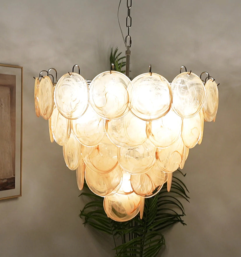 Orange Murano Disc Chandelier - Yiarolight