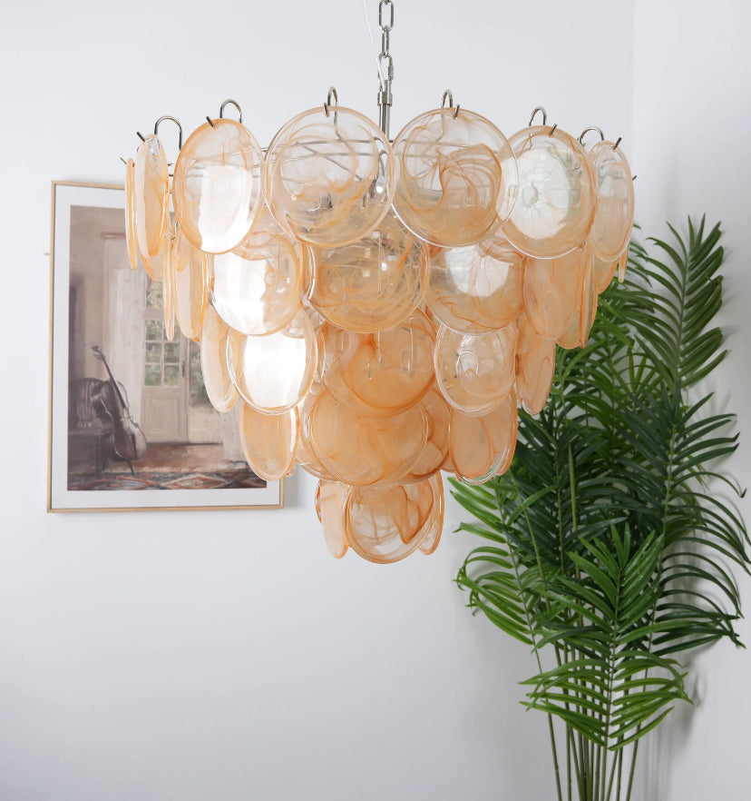Orange Murano Disc Chandelier - Yiarolight