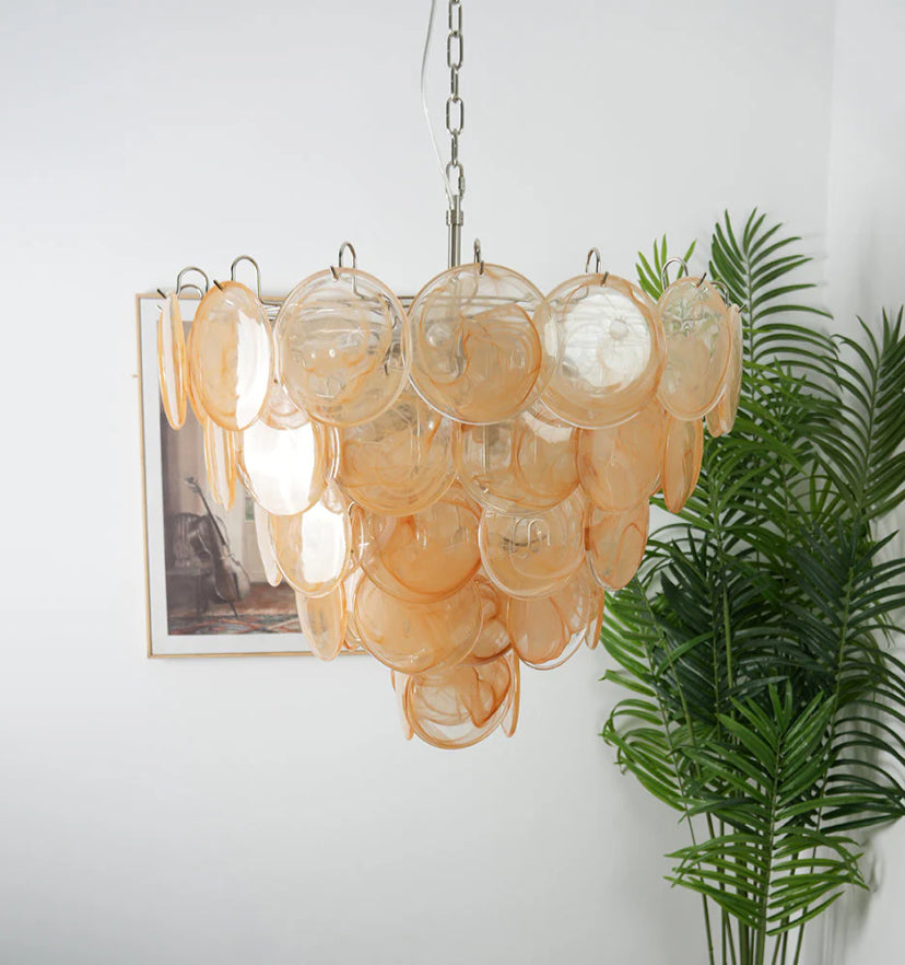 Orange Murano Disc Chandelier - Yiarolight