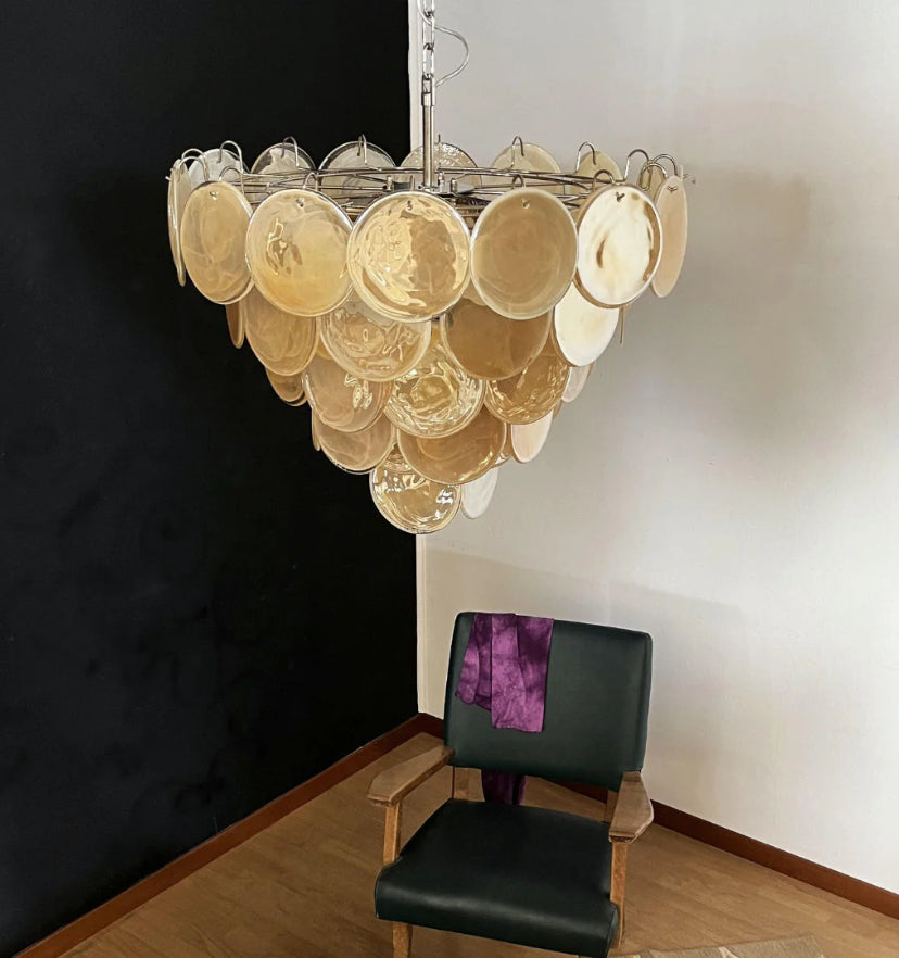 Orange Murano Disc Chandelier - Yiarolight