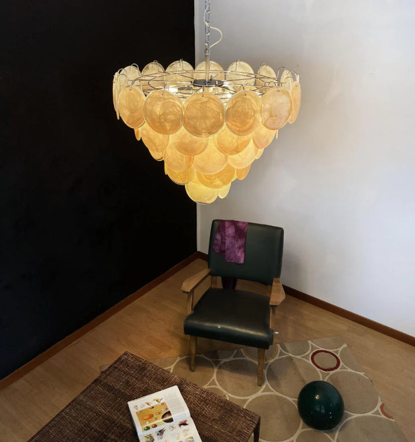 Orange Murano Disc Chandelier - Yiarolight