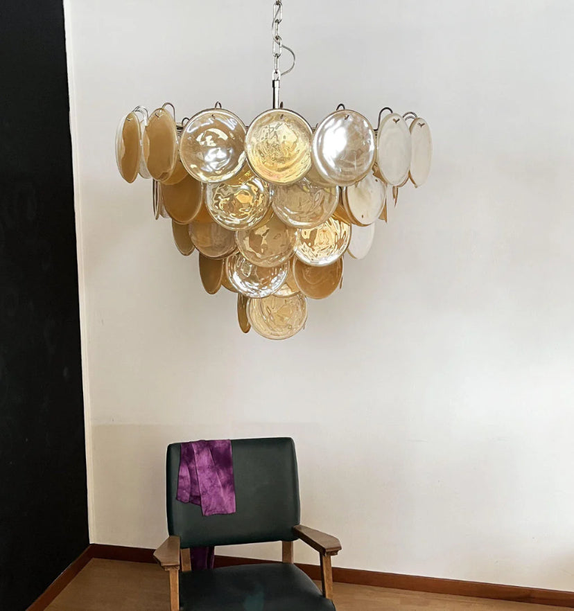 Orange Murano Disc Chandelier - Yiarolight