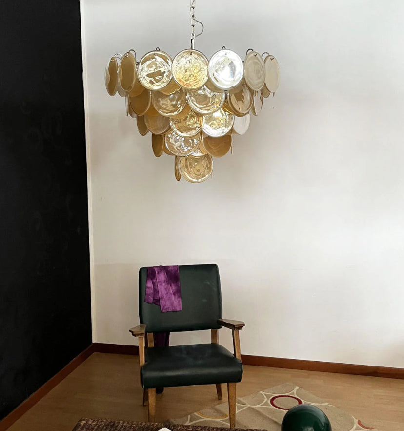 Orange Murano Disc Chandelier - Yiarolight