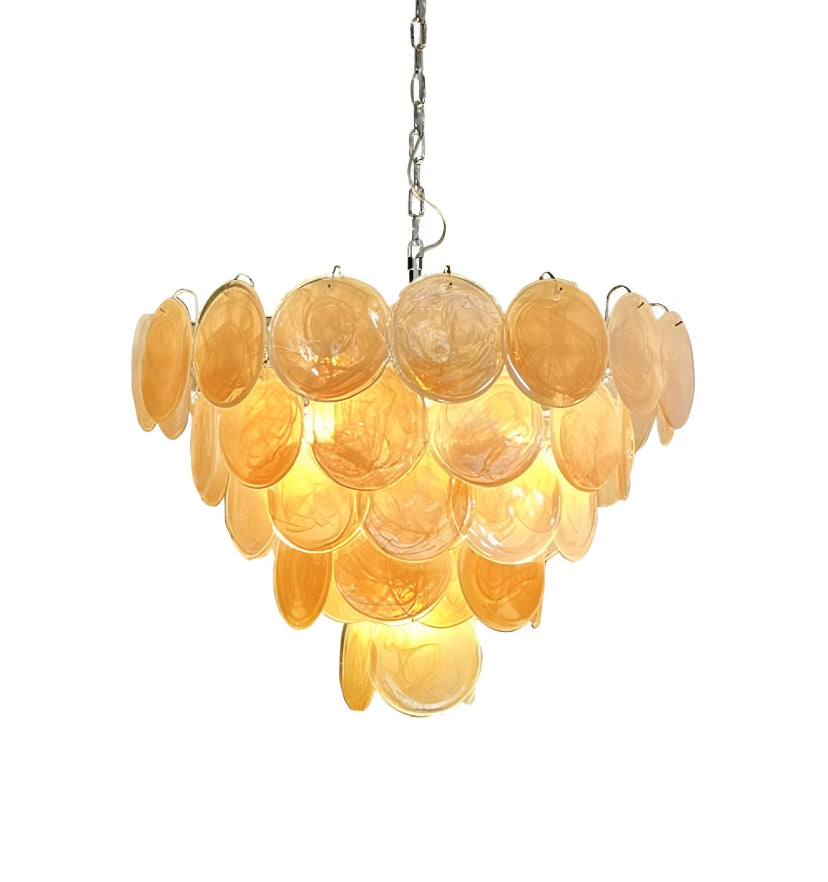 Orange Murano Disc Chandelier - Yiarolight