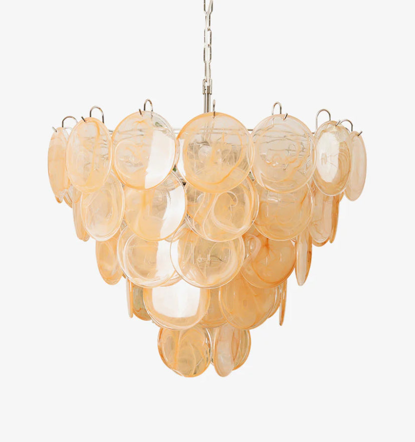 Orange Murano Disc Chandelier - Yiarolight