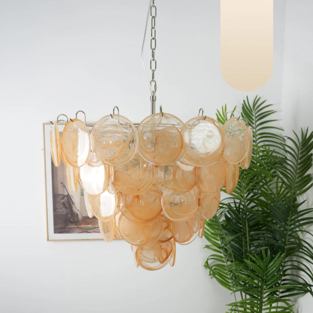 Orange Murano Disc Chandelier - Yiarolight