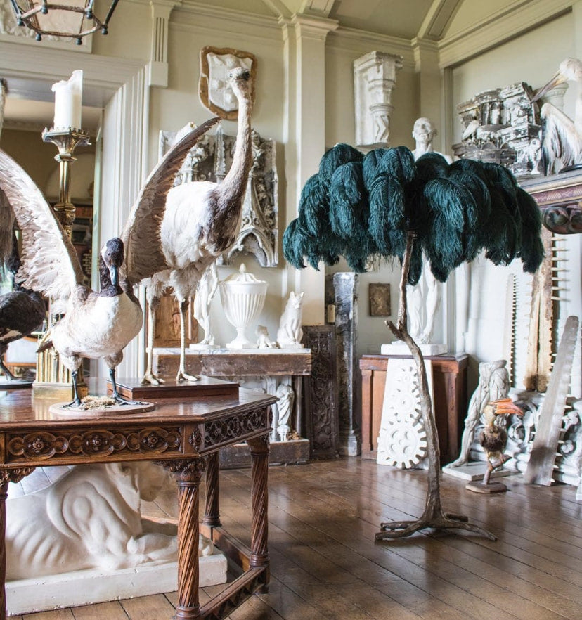 Ostrich Feather Brass Floor Lamp - Yiarolight