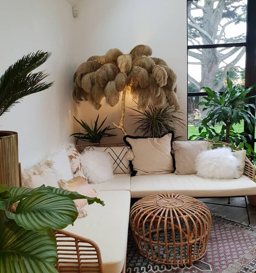 Ostrich Feather Brass Floor Lamp - Yiarolight