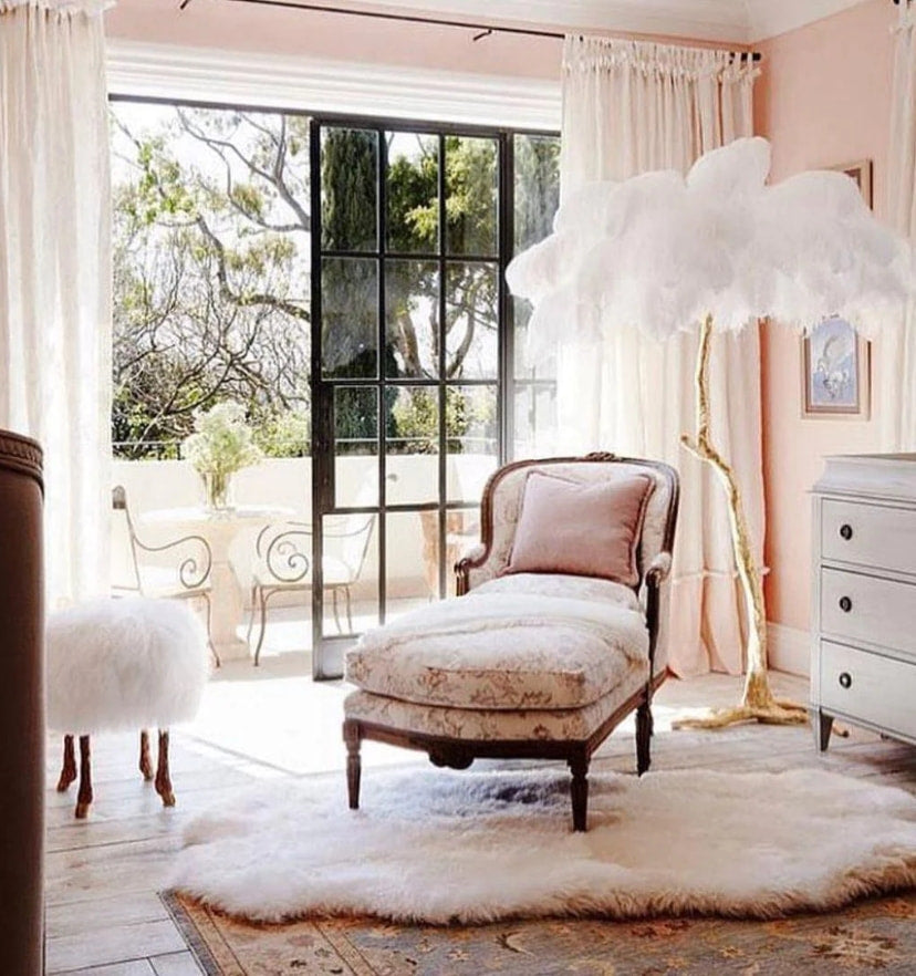 Ostrich Feather Brass Floor Lamp - Yiarolight