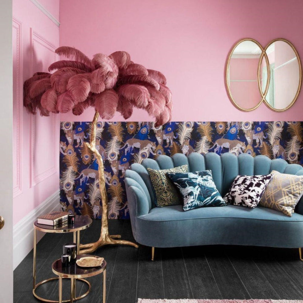 Ostrich Feather Brass Floor Lamp - Yiarolight