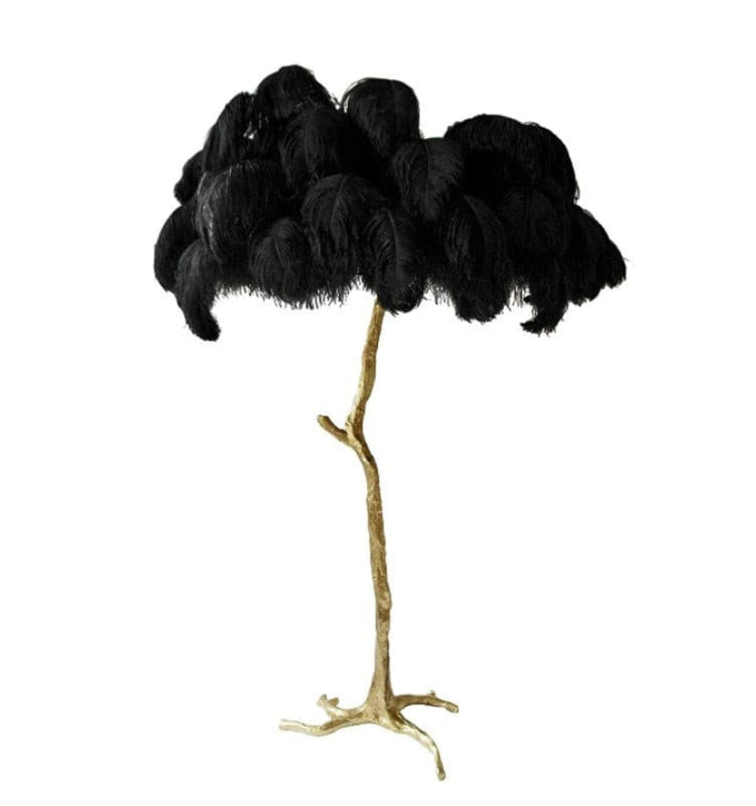 Ostrich Feather Brass Floor Lamp - Yiarolight